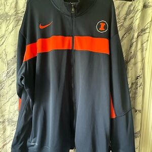 Nike Men's Illini Navy and Orange Jacket